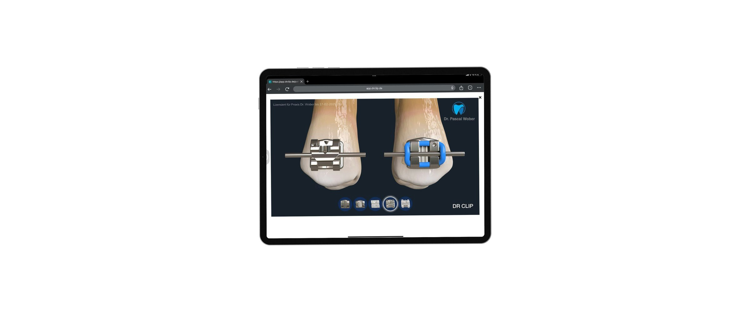 Tablet mit Brackets